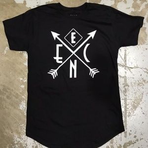 ENC White Logo on Black Scoop T-shirts